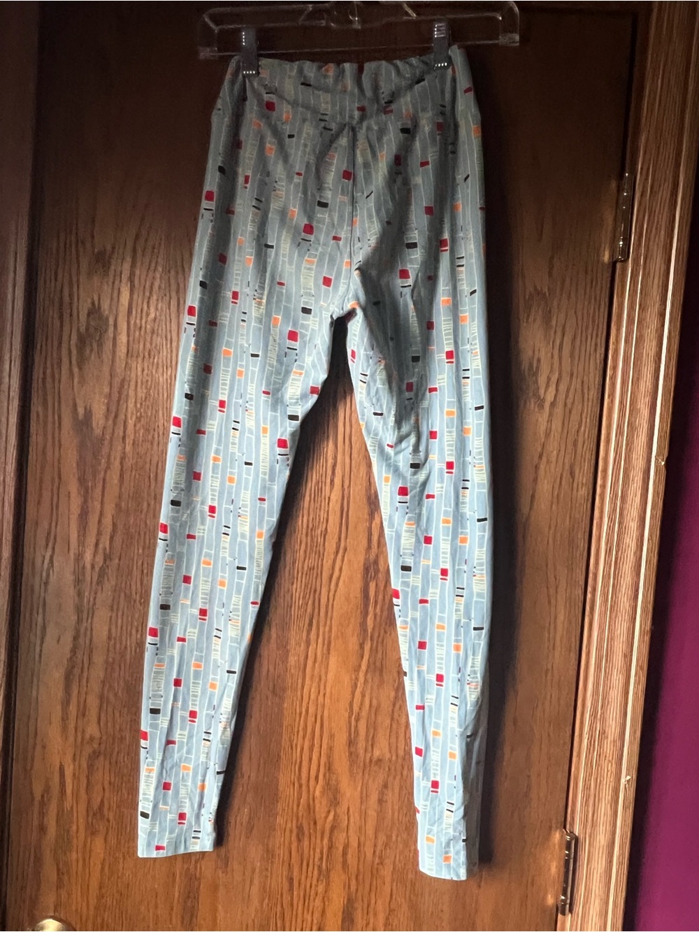 Kids Blue Patterned Stretch Leggings A4 - Picture 4 of 11
